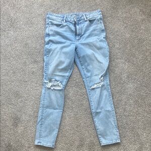 American Eagle Outfitters Light Blue Ripped Skinny Jeans